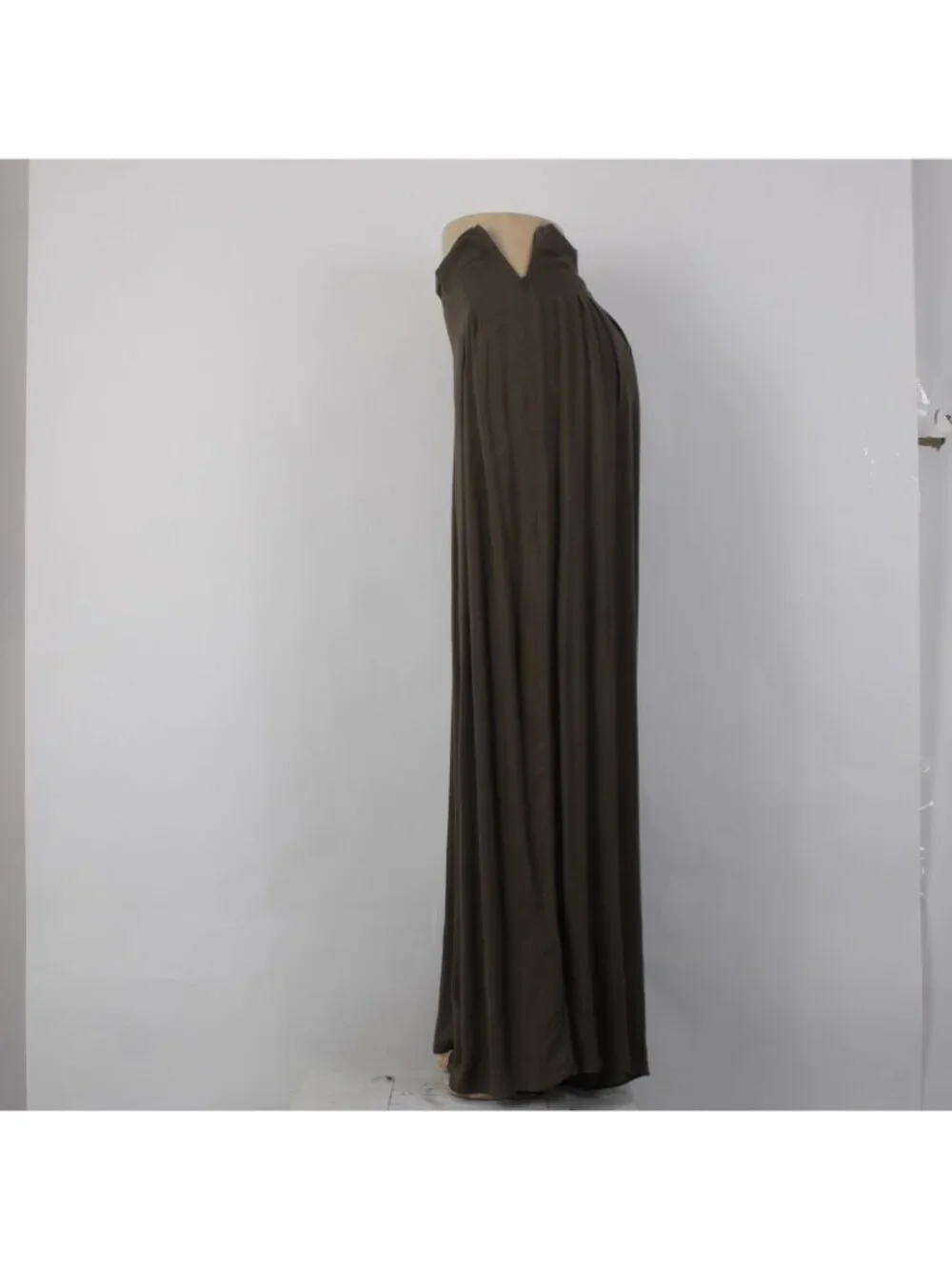 Catwalk Studio Pant $40 Sz L x 31 Moss Green Pleated Sheer Cotton Poly Pant - Picture 3 of 16